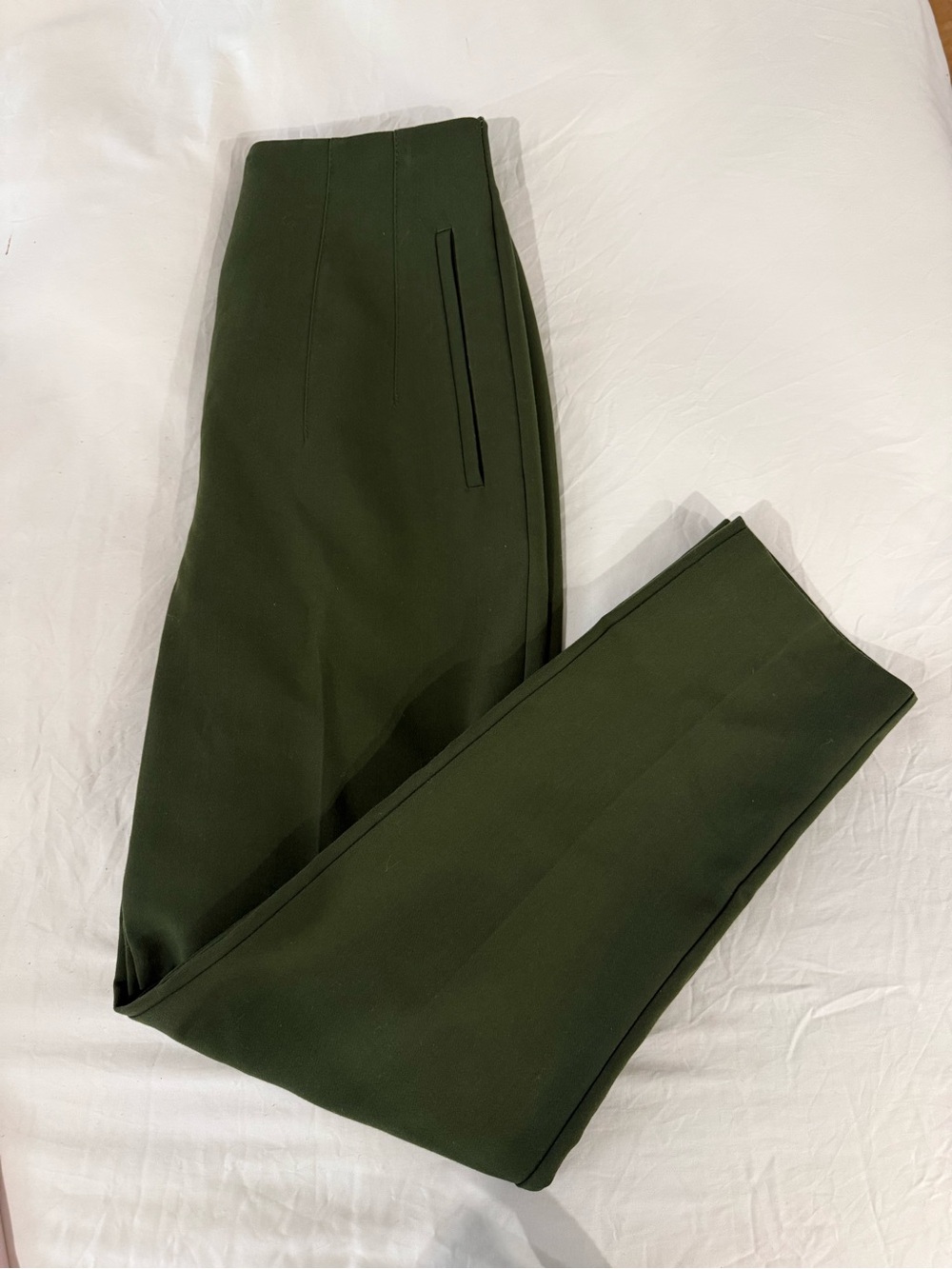Olive tailored trousers